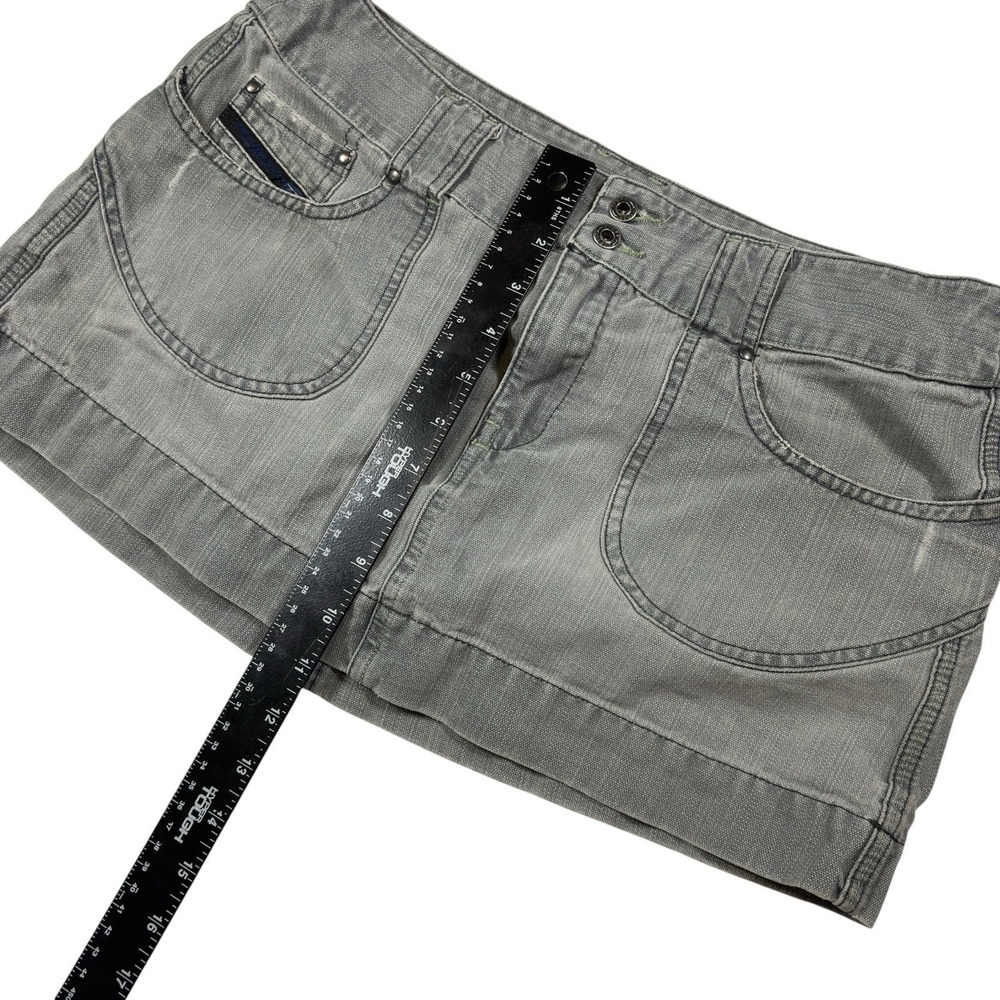 Y2k Diesel Gray Mini Skirt 31 Vintage Model Off Duty Grunge - Picture 6 of 6